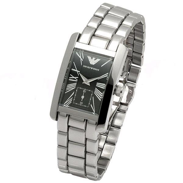 Emporio Armani Classic Black Dial Silver Stainless Steel Watch For Women - AR0157