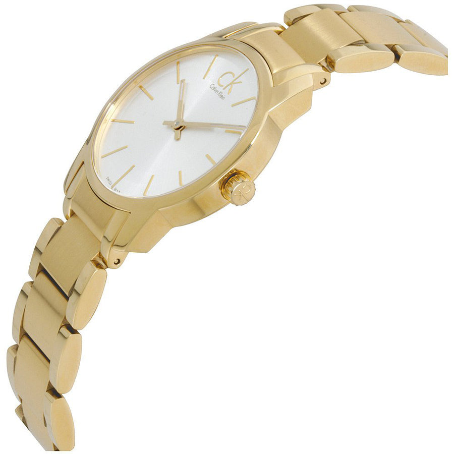 Shop Authentic Calvin Klein City White Dial Gold Steel Strap Watch for Women - K2G23546 - Luxxuri
