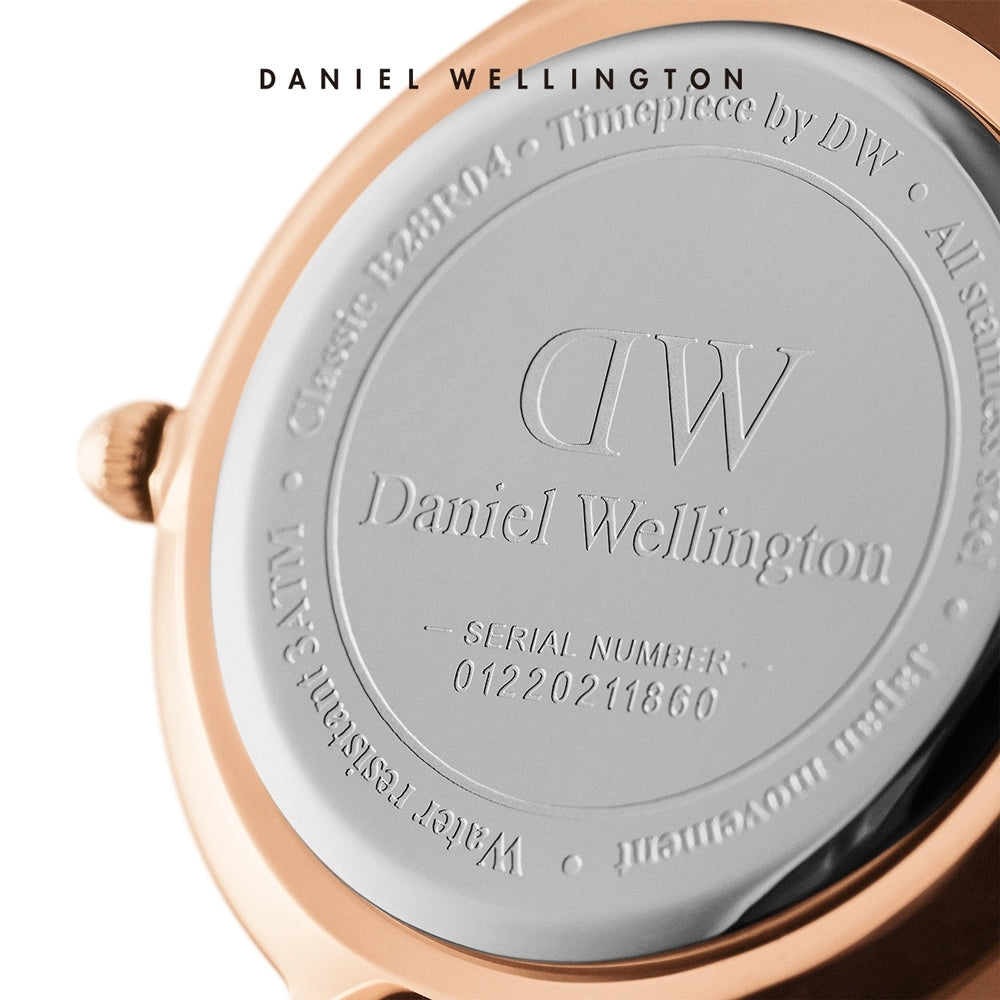 Shop Authentic Daniel Wellington Classic Petite Dover Black Dial White NATO Strap Watch For Women - DW001000314 - Luxxuri
