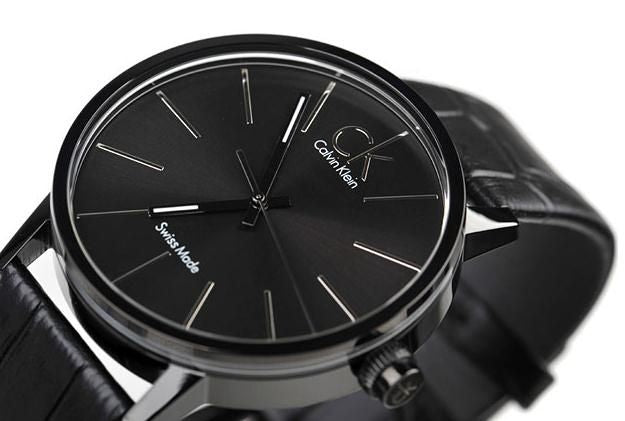 Shop Authentic Calvin Klein Post Minimal Black Dial Black Leather Strap Watch for Men - K7621401 - Luxxuri