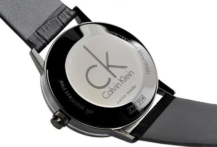 Shop Authentic Calvin Klein Post Minimal Black Dial Black Leather Strap Watch for Men - K7621401 - Luxxuri