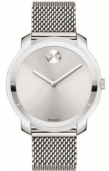 Shop Authentic Movado Bold Silver Dial Silver Mesh Bracelet Watch For Women - 3600241 - Luxxuri