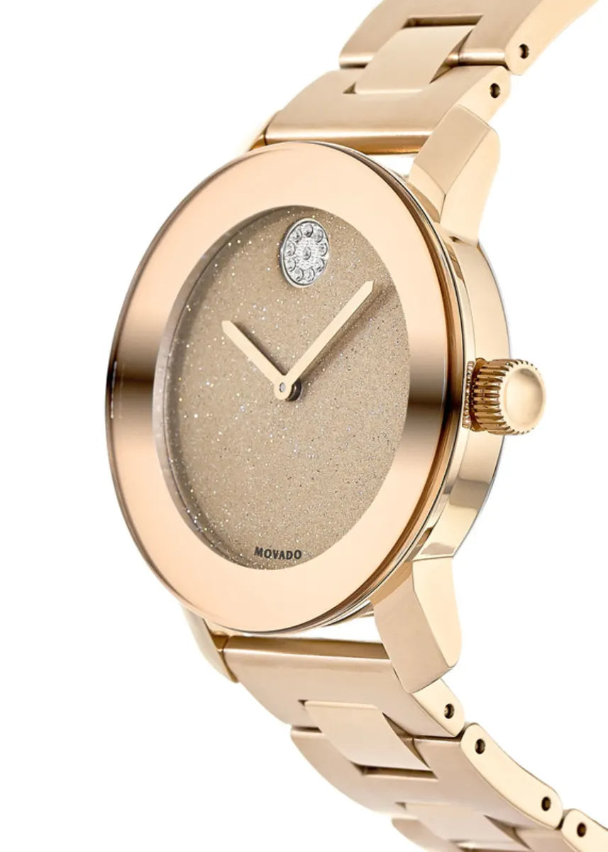 Shop Authentic Movado Bold Rose Gold Dial Rose Gold Steel Strap Watch For Women - 3600335 - Luxxuri