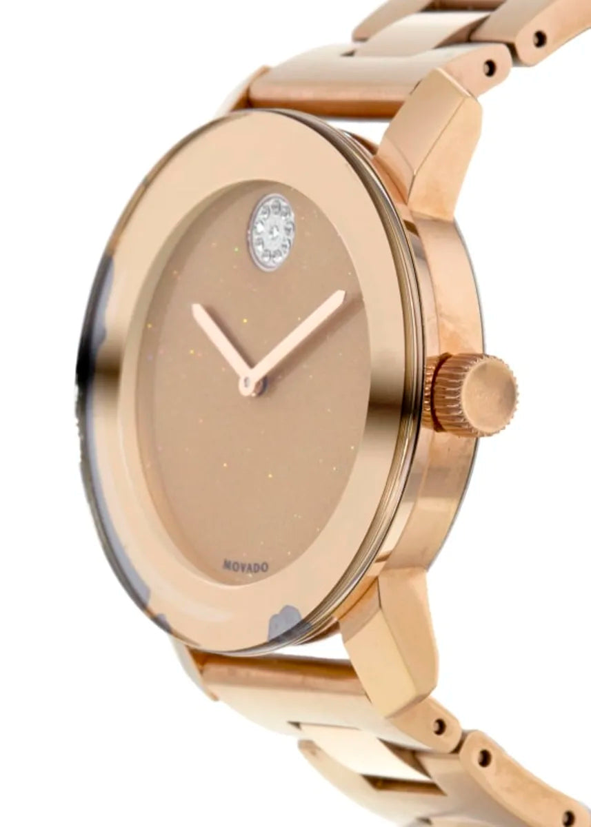 Shop Authentic Movado Bold Rose Gold Dial Rose Gold Steel Strap Watch For Women - 3600335 - Luxxuri