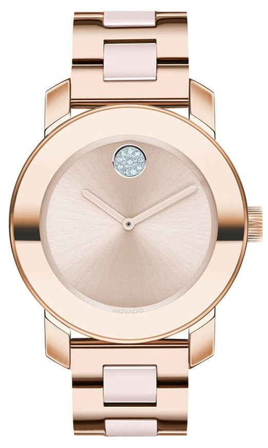Shop Authentic Movado Bold Rose Gold Dial Two Tone Steel Strap Watch for Women - 3600639 - Luxxuri