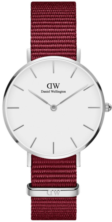Shop Authentic Daniel Wellington Roselyn 3A Petite White Dial Ruby Red NATO Strap Watch For Women - DW00100292 - Luxxuri