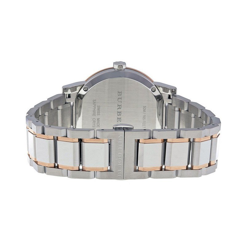 Burberry The City White Dial Two Tone Steel Strap Watch for Women - BU9006