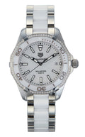 Shop Authentic Tag Heuer Aquaracer Diamonds White Dial Two Tone Steel Strap Watch for Women - WAY131H.BA0914 - Luxxuri
