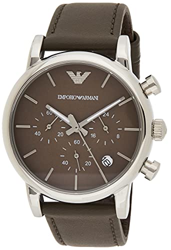 Shop Authentic Emporio Armani Classic Chronograph Brown Dial Brown Leather Strap Watch For Men - AR1734 - Luxxuri