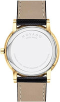 Shop Authentic Movado Museum Classic Quartz Black Dial Black Leather Strap Watch for Men - 0607195 - Luxxuri
