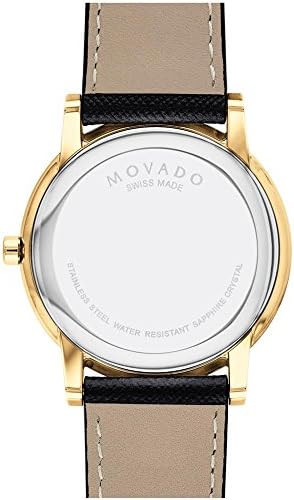 Shop Authentic Movado Museum Classic Quartz Black Dial Black Leather Strap Watch for Men - 0607195 - Luxxuri