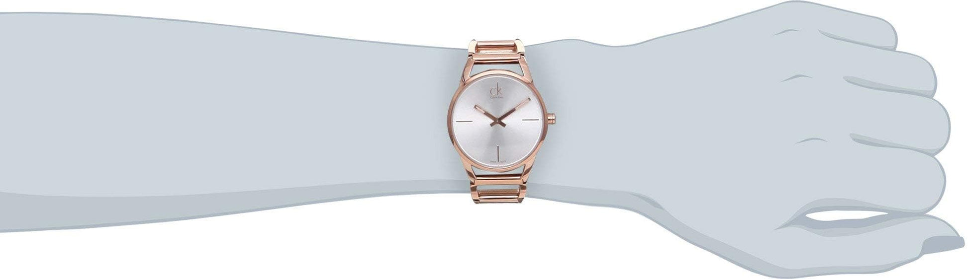 Shop Authentic Calvin Klein Stately White Dial Rose Gold Steel Strap Watch for Women - K3G23626 - Luxxuri