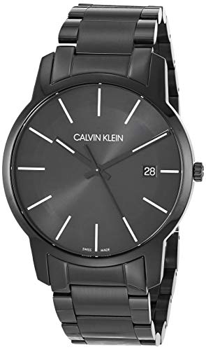 Shop Authentic Calvin Klein City Quartz Black Dial Black Steel Strap Watch for Men - K2G2G4B1 - Luxxuri
