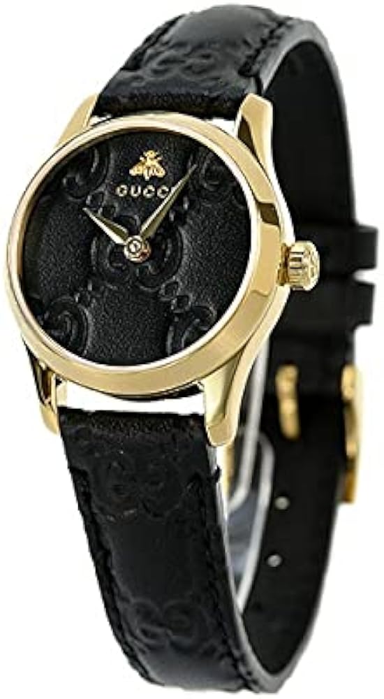 Shop Authentic Gucci G Timeless Quartz Black Dial Black Leather Strap Watch For Women - YA126581A - Luxxuri