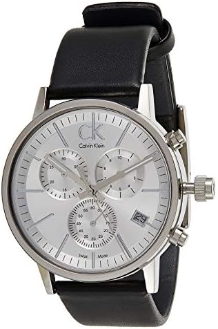 Shop Authentic Calvin Klein Post Minimal White Dial Black Leather Strap Watch for Men - K7627120 - Luxxuri