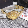 Shop Authentic Guess Dazzling Diamonds Gold Dial Gold Steel Strap Watch for Women - W85110L1 - Luxxuri