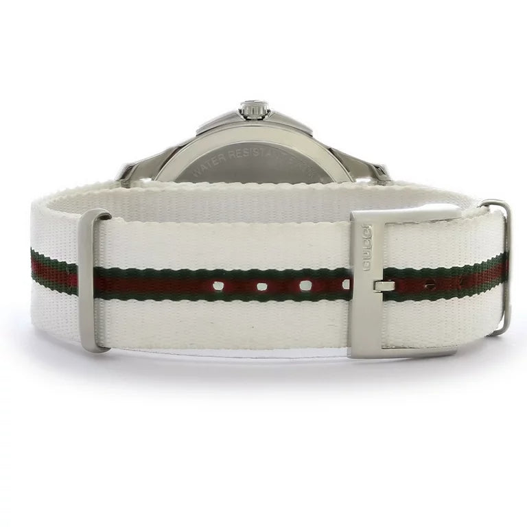 Shop Authentic Gucci G Timeless Quartz White DIal White NATO Strap Watch For Men - YA126322 - Luxxuri