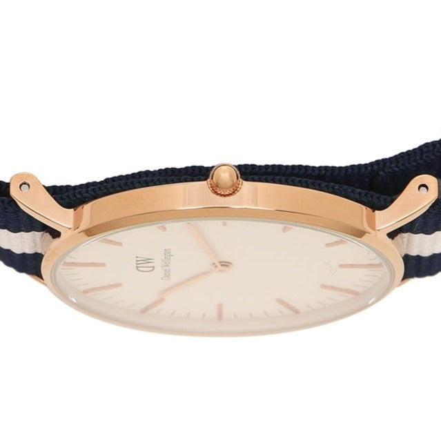 Shop Authentic Daniel Wellington Classic Glasgow White Dial Two Tone NATO Strap Watch For Women - DW00100031 - Luxxuri