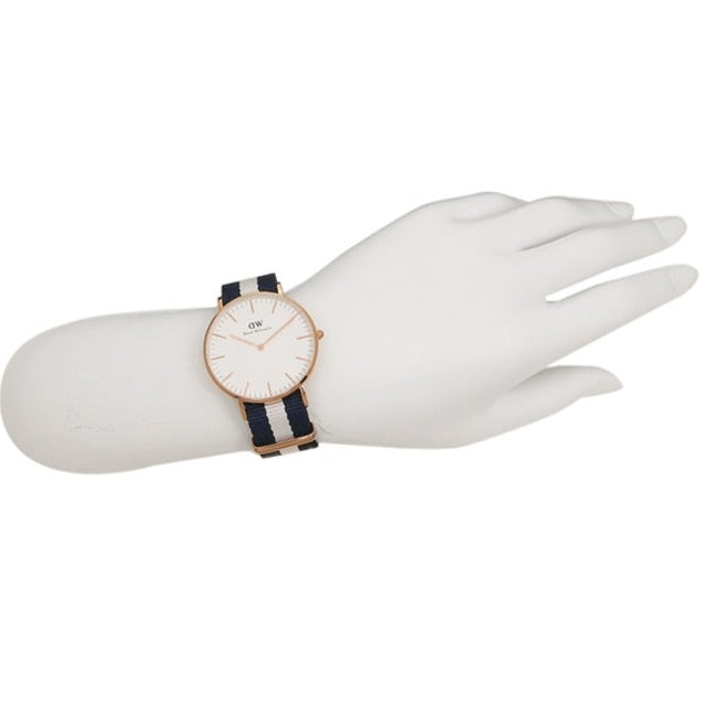 Shop Authentic Daniel Wellington Classic Glasgow White Dial Two Tone NATO Strap Watch For Women - DW00100031 - Luxxuri