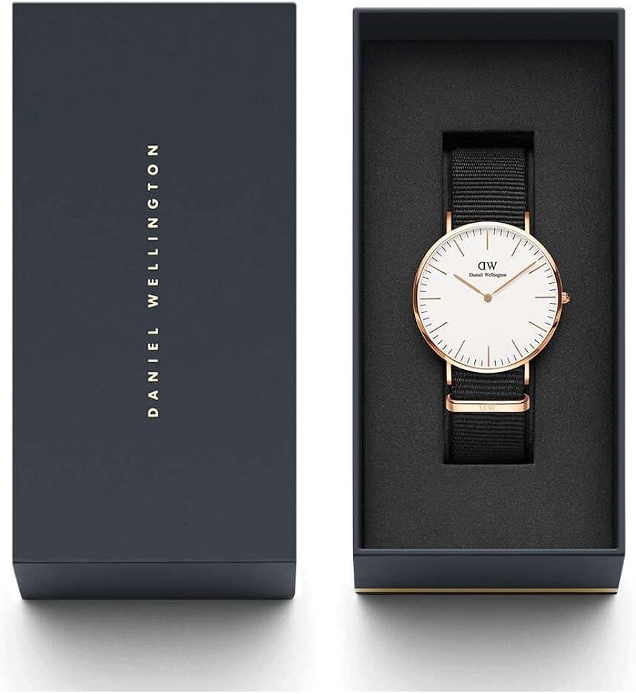 Shop Authentic Daniel Wellington Classic Cornwall White Dial Black Nylon Strap Watch For Men - DW00100257 - Luxxuri