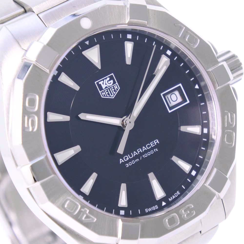Shop Authentic Tag Heuer Aquaracer Quartz Black Dial Silver Steel Strap Watch for Men - WAY1110.BA0928 - Luxxuri