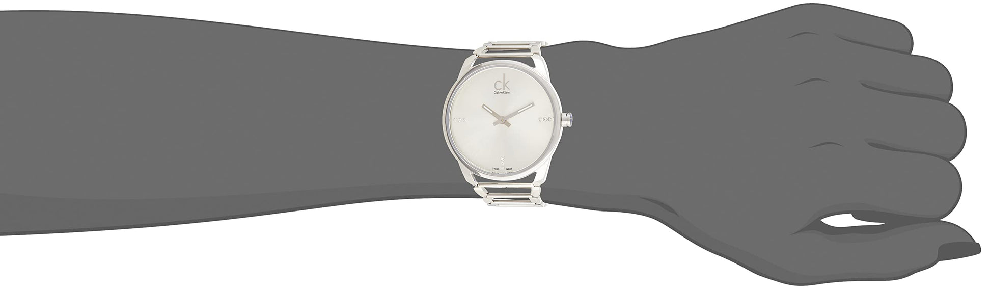 Shop Authentic Calvin Klein Stately Silver Dial Silver Steel Strap Watch for Women - K3G2312W - Luxxuri