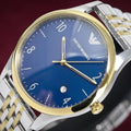 Shop Authentic Emporio Armani Classic Quartz Blue Dial Two Tone Steel Strap Watch For Men - AR1868 - Luxxuri