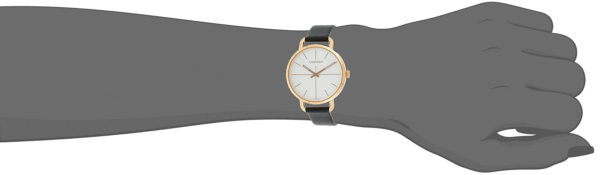 Shop Authentic Calvin Klein Even White Dial Black Leather Strap Watch for Women - K7B236C6 - Luxxuri