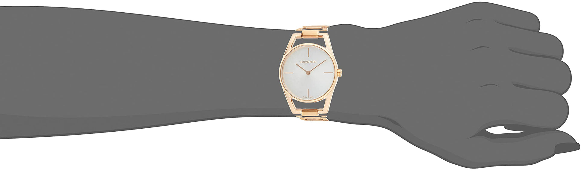 Shop Authentic Calvin Klein Dainty White Dial Rose Gold Steel Strap Watch for Women - K7L23646 - Luxxuri