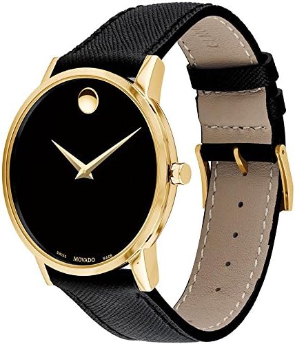 Shop Authentic Movado Museum Classic Quartz Black Dial Black Leather Strap Watch for Men - 0607195 - Luxxuri