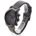 Shop Authentic Emporio Armani Luigi Chronograph Black Dial Black Leather Strap Watch For Men - AR1737 - Luxxuri