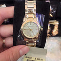 Shop Authentic Burberry The City Gold Dial Gold Steel Strap Watch for Women - BU9227 - Luxxuri