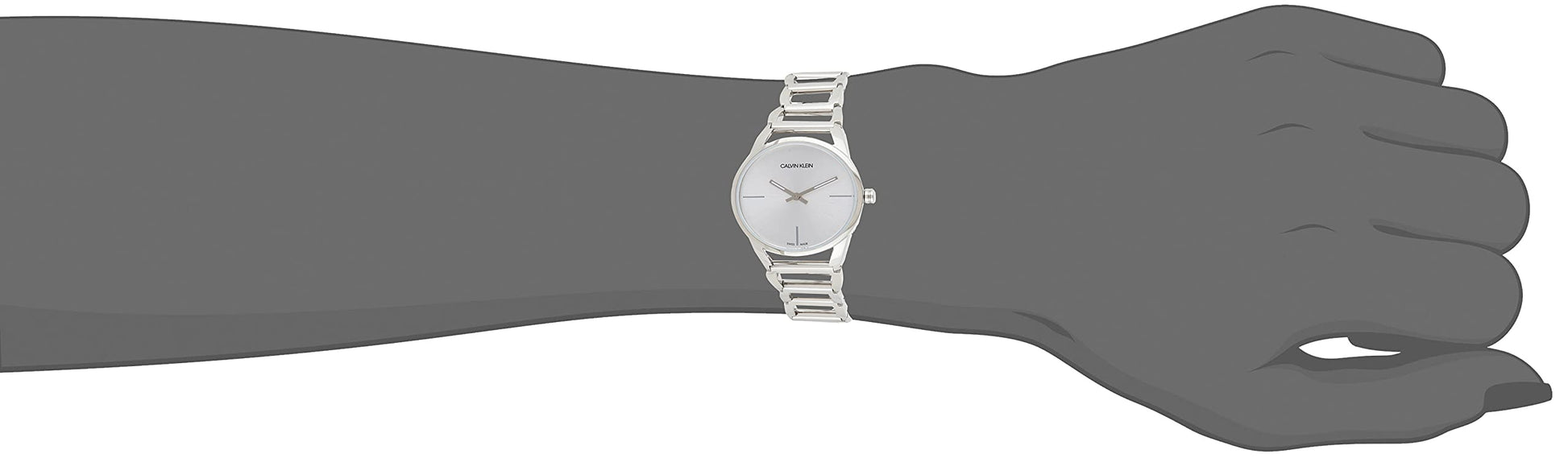 Shop Authentic Calvin Klein Stately White Dial Silver Steel Strap Watch for Women - K3G23126 - Luxxuri