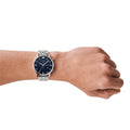Shop Authentic Emporio Armani Gianni Chronograph Blue Dial Silver Steel Strap Watch For Men - AR1648 - Luxxuri