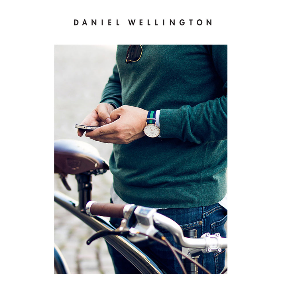 Shop Authentic Daniel Wellington Classic Warwick White Dial Two Tone Nylon Strap Watch for Men - DW00100005 - Luxxuri
