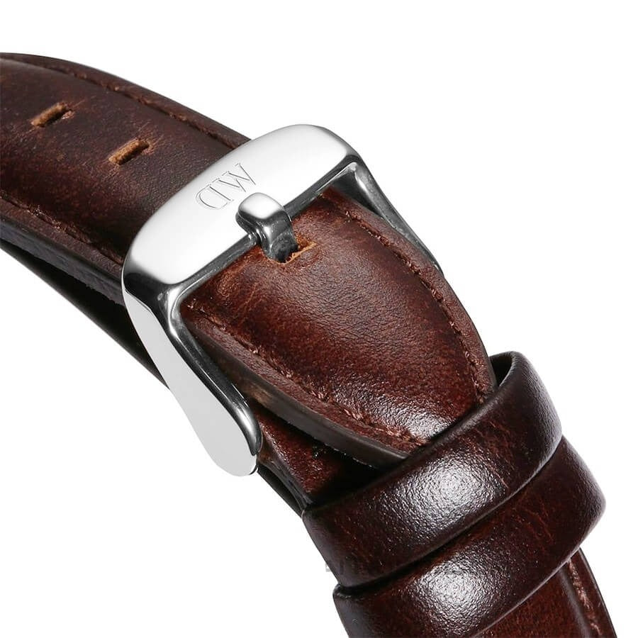 Shop Authentic Daniel Wellington Dapper Bristol White Dial Brown Leather Strap Watch For Women - DW00100090 - Luxxuri