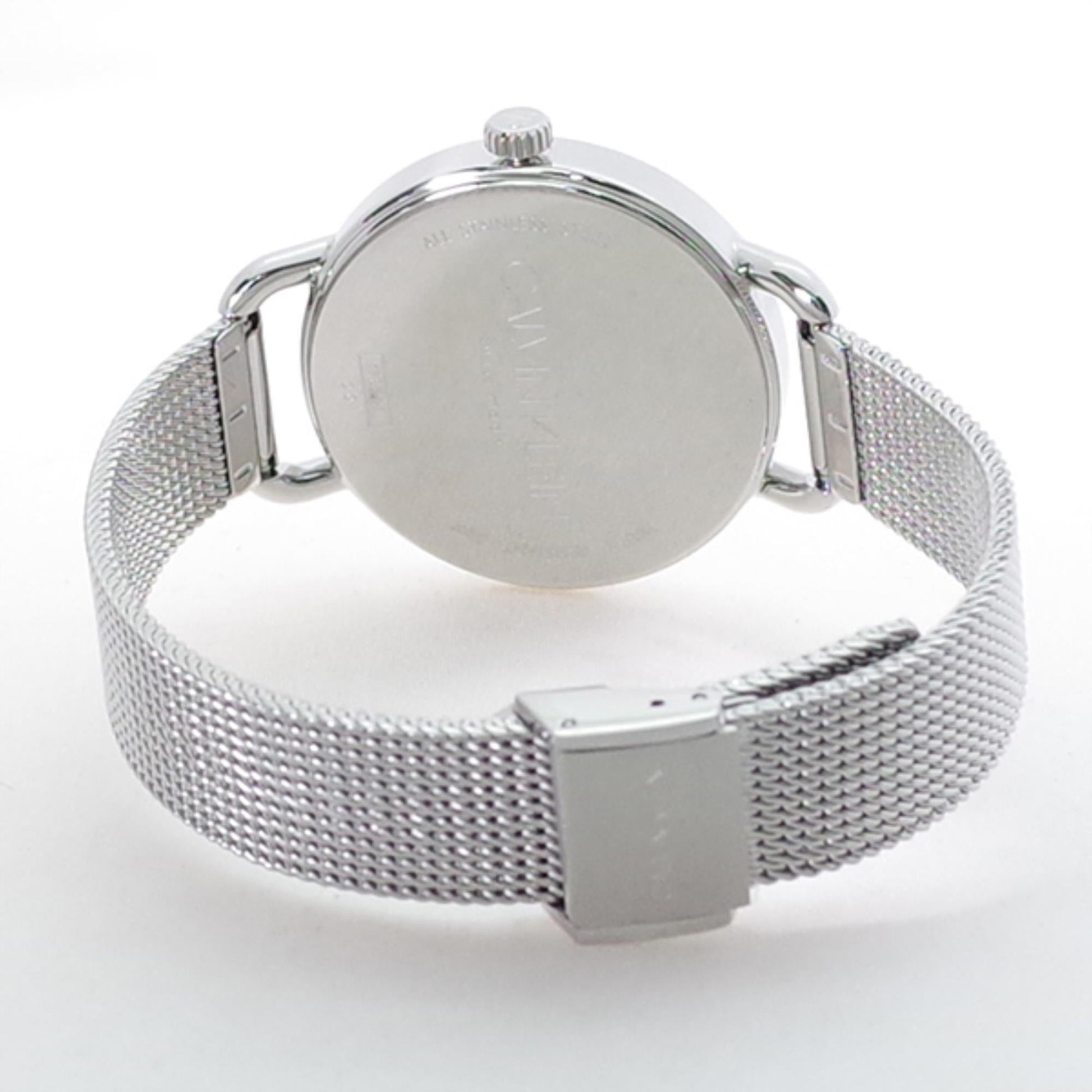 Shop Authentic Calvin Klein Even White Dial Silver Mesh Bracelet Watch for Women - K7B23126 - Luxxuri