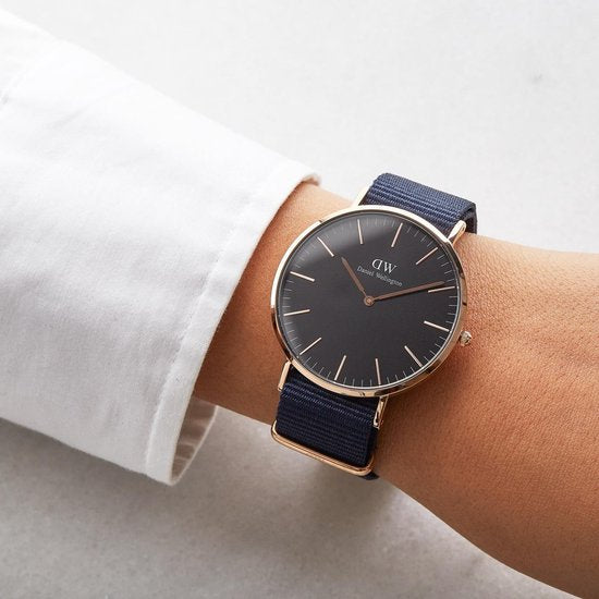 Shop Authentic Daniel Wellington Classic Bayswater Black Dial Black NATO Strap Watch For Men - DW00100277 - Luxxuri
