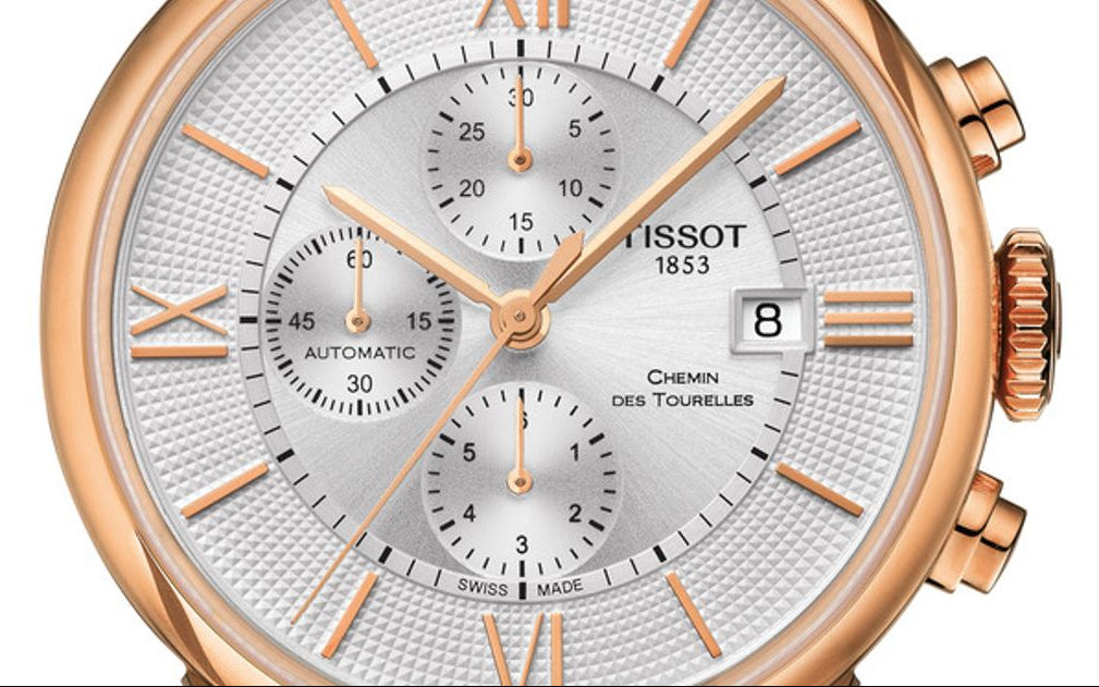 Shop Authentic Tissot Des Tourelles Chronograph Silver Dial Brown Leather Strap Watch For Men - T099.427.36.038.00 - Luxxuri
