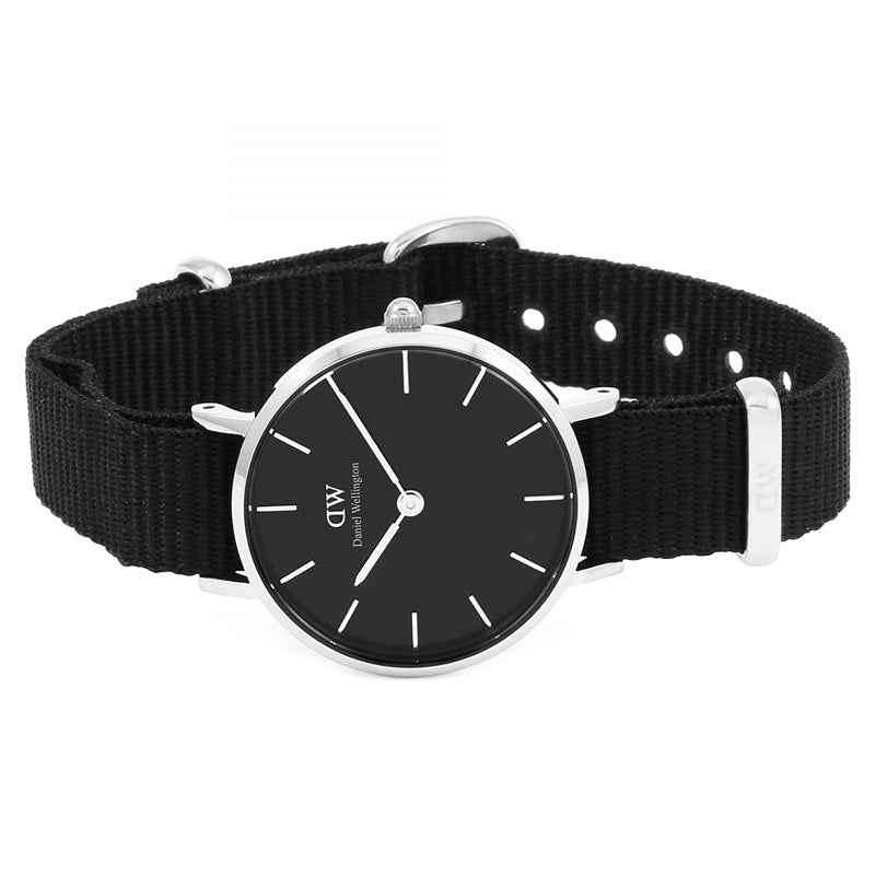 Shop Authentic Daniel Wellington Classic Petite Cornwall Black Dial Black NATO Strap Watch For Women - DW00100216 - Luxxuri