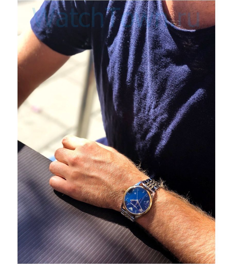 Shop Authentic Emporio Armani Classic Quartz Blue Dial Two Tone Steel Strap Watch For Men - AR1868 - Luxxuri