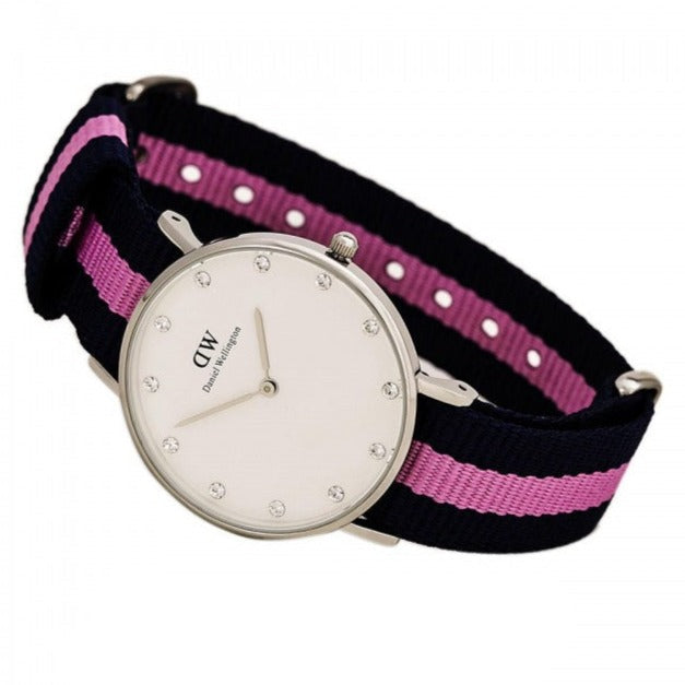 Shop Authentic Daniel Wellington Classy Winchester White Dial Two Tone NATO Strap Watch For Women - DW00100081 - Luxxuri