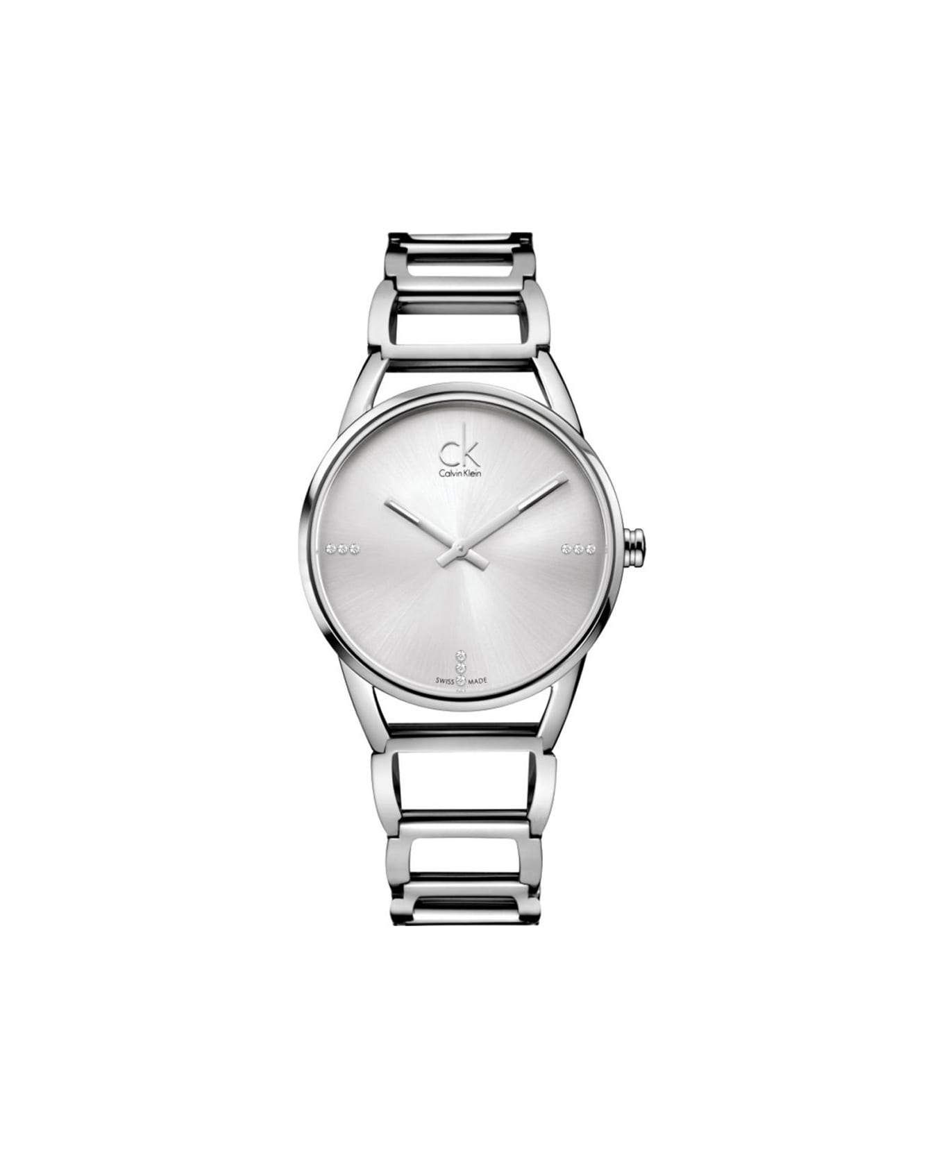 Shop Authentic Calvin Klein Stately Silver Dial Silver Steel Strap Watch for Women - K3G2312W - Luxxuri