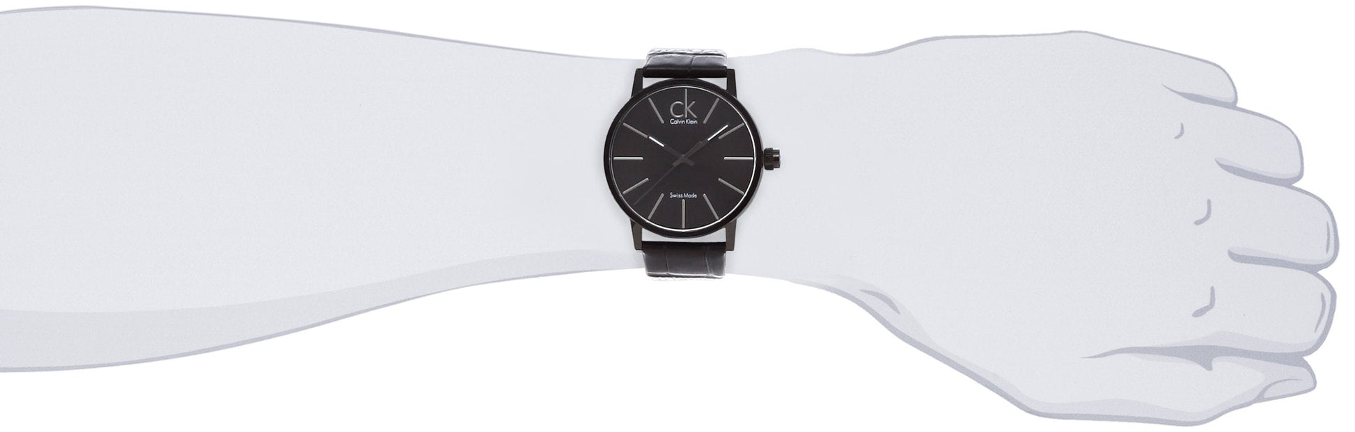 Shop Authentic Calvin Klein Post Minimal Black Dial Black Leather Strap Watch for Men - K7621401 - Luxxuri