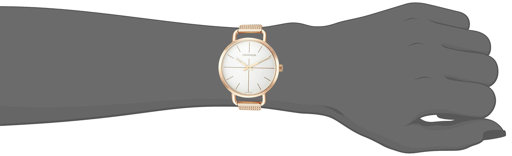 Shop Authentic Calvin Klein Even White Dial Rose Gold Mesh Bracelet Watch for Women - K7B23626 - Luxxuri