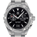 Shop Authentic Tag Heuer Aquaracer Quartz Black Dial Silver Steel Strap Watch for Men - WAY111Z.BA0928 - Luxxuri