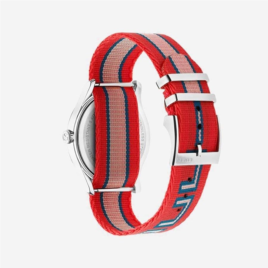 Shop Authentic Gucci G Timeless Quartz Red Dial Two Tone NATO Strap Watch For Men - YA1264070 - Luxxuri