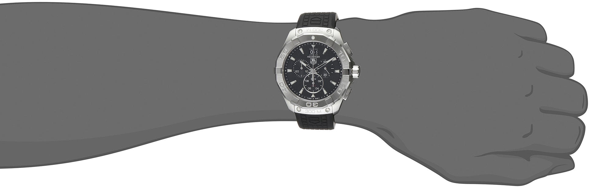 Shop Authentic Tag Heuer Aquaracer Chronograph Black Dial Black Rubber Strap Watch for Men - CAY1110.FT6041 - Luxxuri