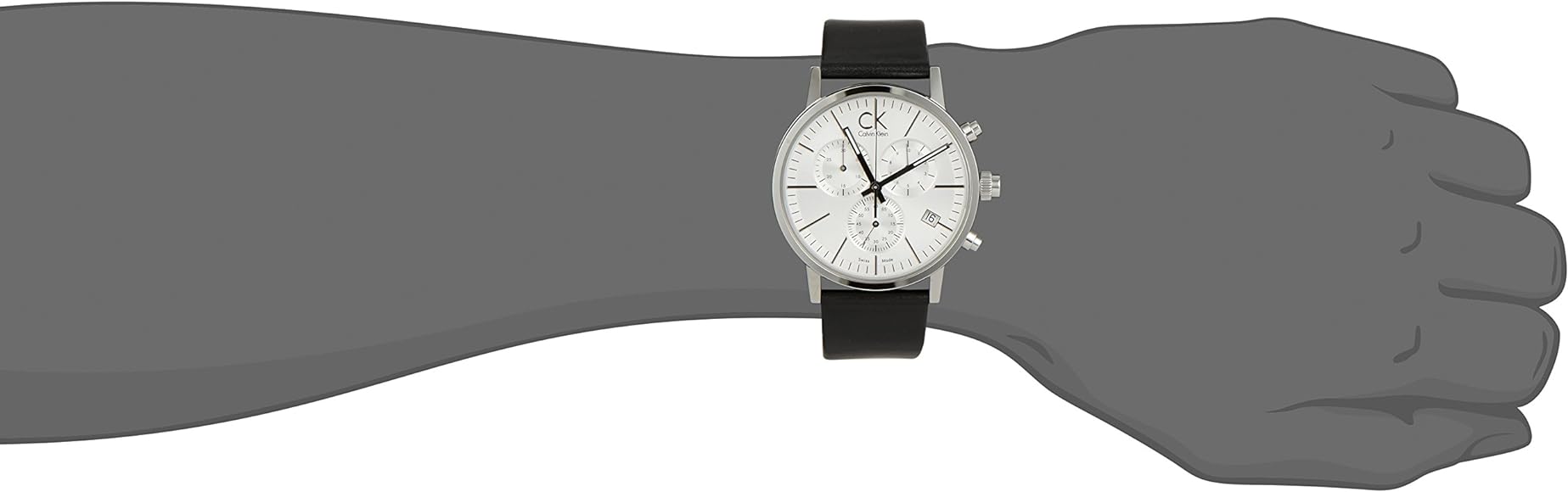 Shop Authentic Calvin Klein Post Minimal White Dial Black Leather Strap Watch for Men - K7627120 - Luxxuri