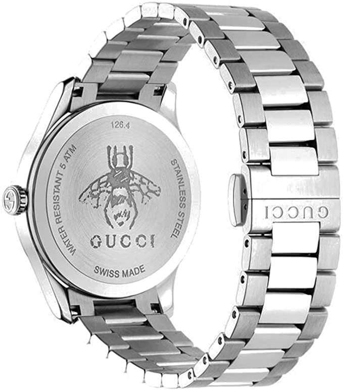 Shop Authentic Gucci G Timeless Quartz Black Dial Silver Steel Strap Watch For Women - YA1264136 - Luxxuri
